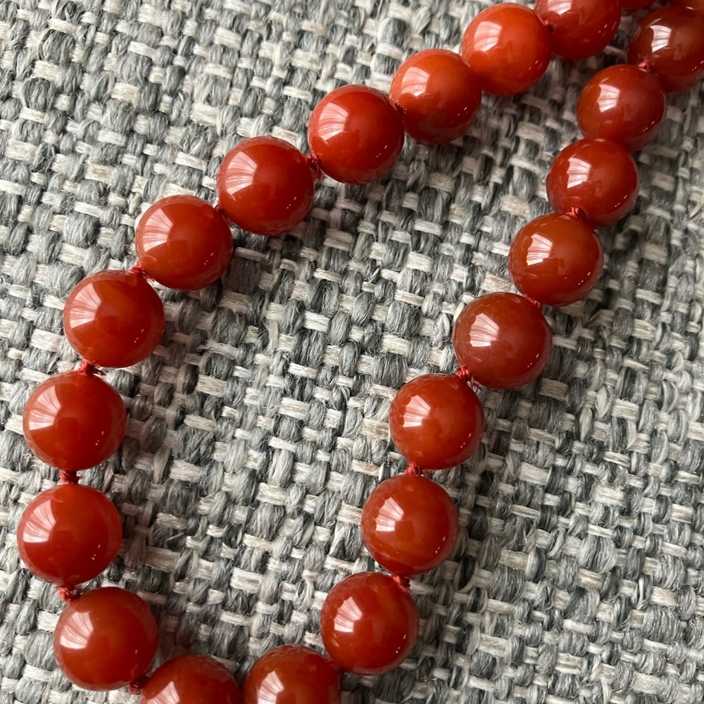 Carnelian Red Beaded Necklace